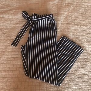 Ankle length, striped dress pants